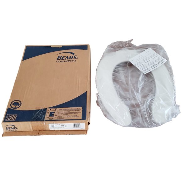 Bemis 1055 Elongated Commercial Plastic Open Front Toilet Seat - White - Picture 2 of 6